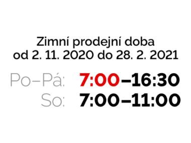 Přechod na zimní prodejní dobu