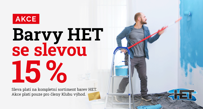 Akce – barvy HET se slevou 15 %